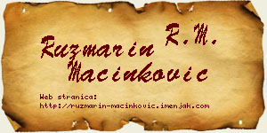 Ruzmarin Mačinković vizit kartica